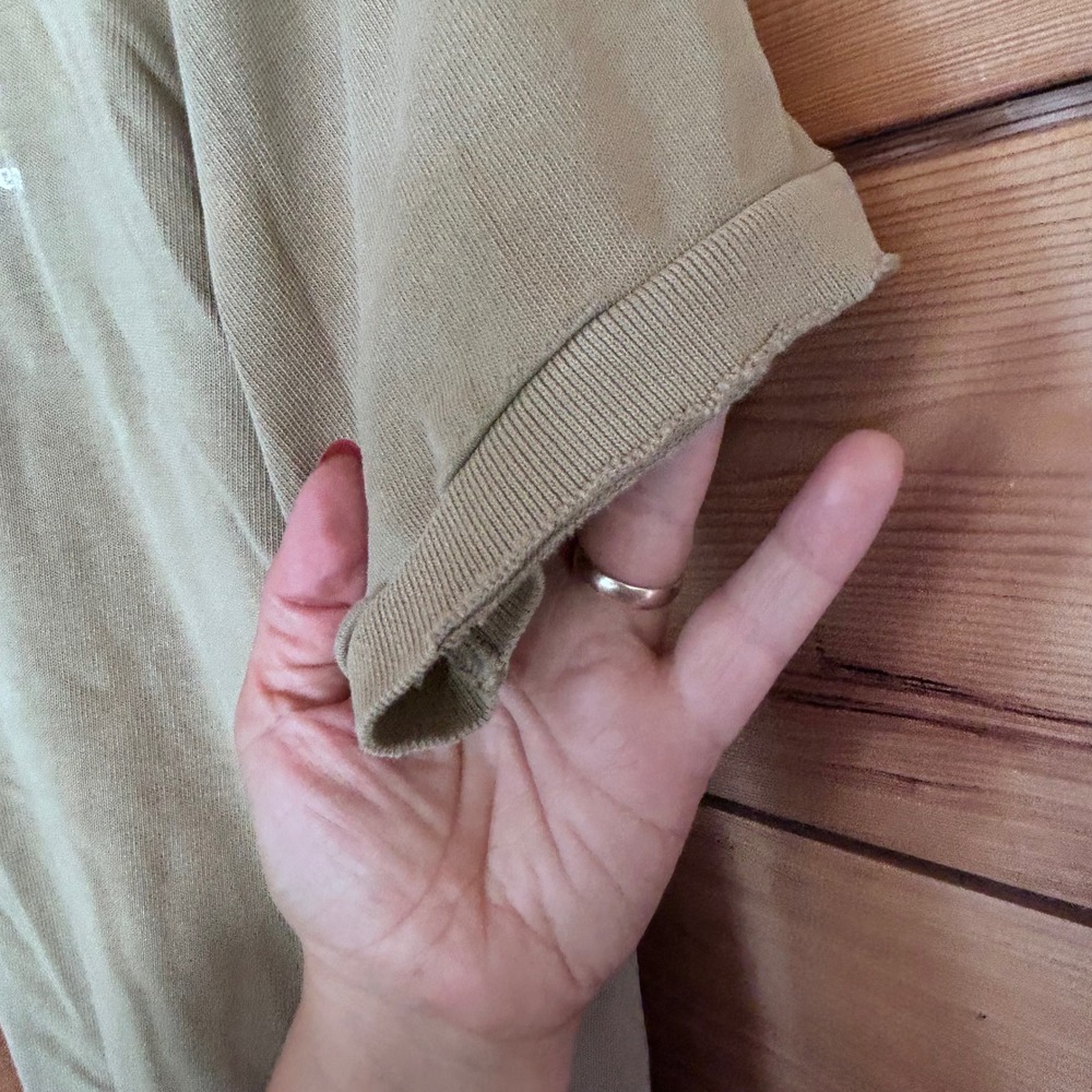 Vintage Polo Shirt Mens Large Khaki Beige Sailing Embroidered Helly Hansen - Picture 3 of 6